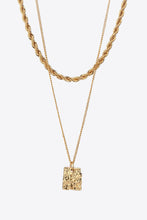 Load image into Gallery viewer, 18K Gold Plated Double-Layered Twisted Pendant Necklace