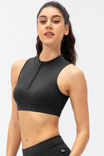 Load image into Gallery viewer, Full Size Cropped Cutout Back Zipper Front Active Tank Top