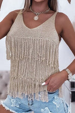 Load image into Gallery viewer, Fringe V-Neck Knit Tank