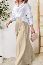 Load image into Gallery viewer, Pocketed Dropped Shoulder Shirt and Wide Leg Pants Set