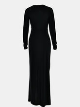 Load image into Gallery viewer, Ruched Slit Plunge Long Sleeve Dress