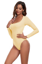 Load image into Gallery viewer, Square Neck Long Sleeve Active Bodysuit