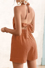 Load image into Gallery viewer, Halter Neck Tie Back Romper