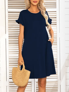 HEATHER Flounce Sleeve Dress