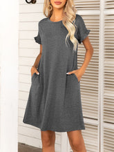 Load image into Gallery viewer, HEATHER Flounce Sleeve Dress