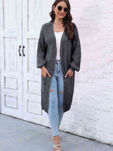 Load image into Gallery viewer, Open Front Longline Cardigan with Pockets