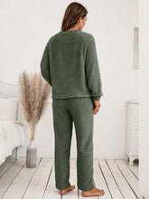 Load image into Gallery viewer, Teddy Long Sleeve Top and Pants Lounge Set