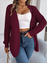 Load image into Gallery viewer, Open Front Long Sleeve Cardigan with Pockets