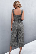 Load image into Gallery viewer, Printed Ruffle Strap Smocked Belted Jumpsuit