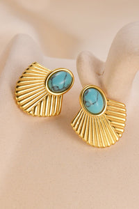 Turquoise 18K Gold Plated Stud Earrings