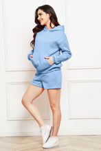 Load image into Gallery viewer, Drop Shoulder Long Sleeve Hoodie and Shorts Set