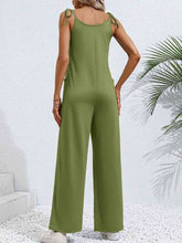 Load image into Gallery viewer, Tie-Shoulder Wide Leg Jumpsuit with Pockets