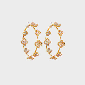 Circle Shape Rhinestone Alloy Earrings