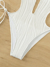 Load image into Gallery viewer, Textured Cutout Tied One-Piece Swimwear