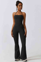 Load image into Gallery viewer, Halter Neck Flare Sport Jumpsuit