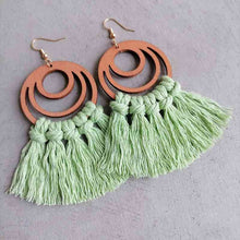 Load image into Gallery viewer, Tassel Detail Geometric Earrings