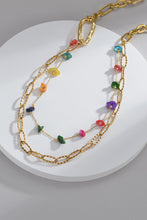 Load image into Gallery viewer, Multicolored Stone Double-Layered Necklace