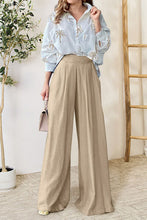 Load image into Gallery viewer, Pocketed Dropped Shoulder Shirt and Wide Leg Pants Set