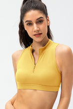 Load image into Gallery viewer, Full Size Cropped Cutout Back Zipper Front Active Tank Top