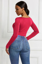 Load image into Gallery viewer, Half Zip Scoop Neck Long Sleeve Bodysuit