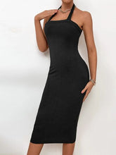 Load image into Gallery viewer, Ribbed Halter Neck Wrap Dress