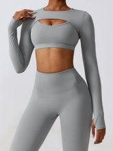 Load image into Gallery viewer, Cropped Cutout Long Sleeve Sports Top