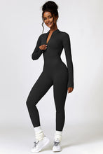 Load image into Gallery viewer, Half Zip Long Sleeve Active Jumpsuit