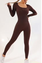 Load image into Gallery viewer, Square Neck Long Sleeve Active Jumpsuit