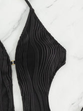 Load image into Gallery viewer, Textured Cutout Tied One-Piece Swimwear