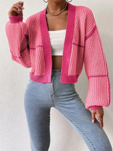 Load image into Gallery viewer, Open Front Dropped Shoulder Cardigan