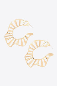 Cutout Zinc Alloy C-Hoop Earrings