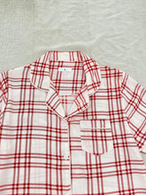 Load image into Gallery viewer, Plaid Lapel Collar Shirt and Shorts Lounge Set