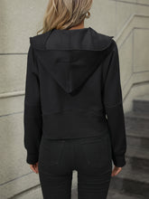 Load image into Gallery viewer, Zip-Up Raglan Sleeve Hoodie with Pocket