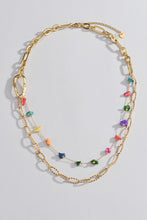 Load image into Gallery viewer, Multicolored Stone Double-Layered Necklace