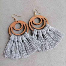 Load image into Gallery viewer, Tassel Detail Geometric Earrings