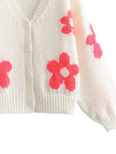 Load image into Gallery viewer, Floral Button Up V-Neck Cardigan