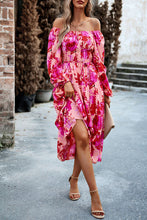 Load image into Gallery viewer, Printed Balloon Sleeve Midi Dress