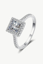 Load image into Gallery viewer, Sterling Silver Square Moissanite Ring