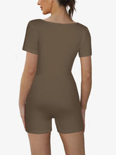 Load image into Gallery viewer, Square Neck Short Sleeve Romper