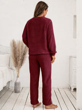 Load image into Gallery viewer, Teddy Long Sleeve Top and Pants Lounge Set