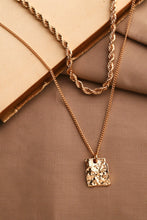 Load image into Gallery viewer, 18K Gold Plated Double-Layered Twisted Pendant Necklace