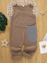 Load image into Gallery viewer, Kids Striped Contrast Waffle-Knit Sleeveless Jumpsuit