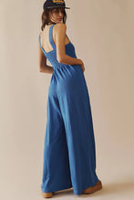 Load image into Gallery viewer, Smocked Square Neck Wide Leg Jumpsuit with Pockets