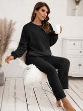 Load image into Gallery viewer, Teddy Long Sleeve Top and Pants Lounge Set