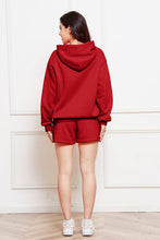 Load image into Gallery viewer, Drop Shoulder Long Sleeve Hoodie and Shorts Set