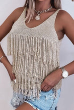 Load image into Gallery viewer, Fringe V-Neck Knit Tank