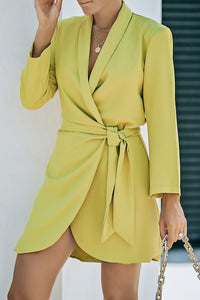 ON MY WAY Belted Blazer Dress