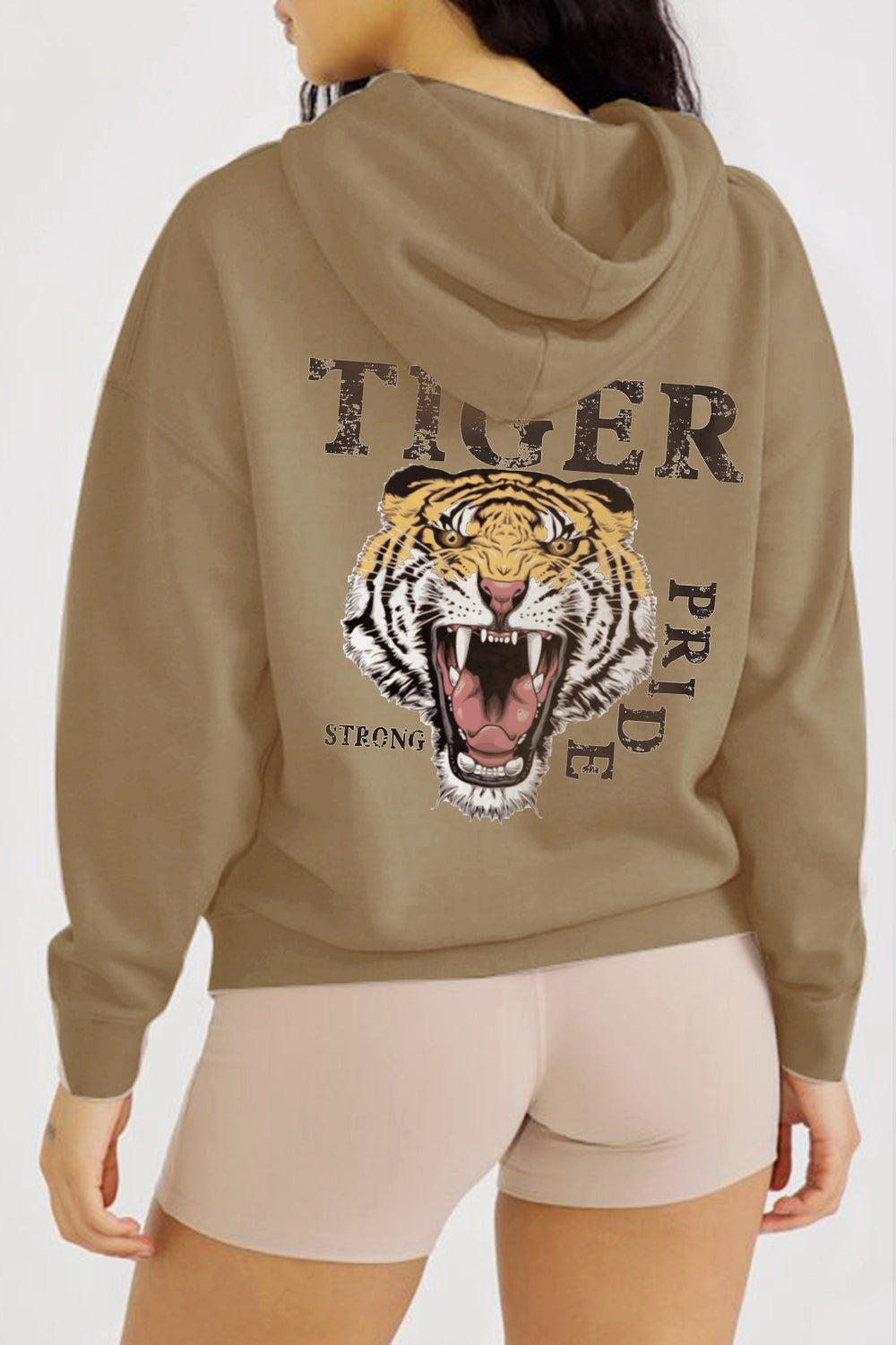 Simply Love Full Size TIGER STRONG PRIDE Graphic Hoodie