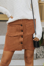 Load image into Gallery viewer, Buttoned Corduroy Mini Skirt