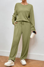 Load image into Gallery viewer, Pocketed Round Neck Top and Pants Lounge Set